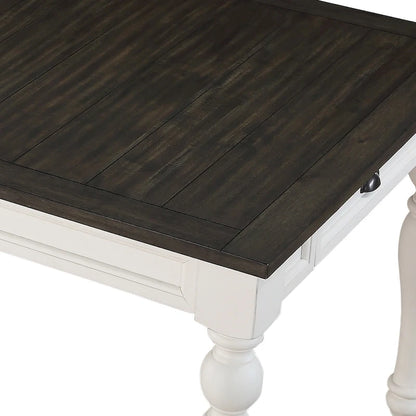 Steve Silver Jillian Farmhouse Two-Tone 80-Inch Dining Table - Two Tone Soft White and Dark Oak