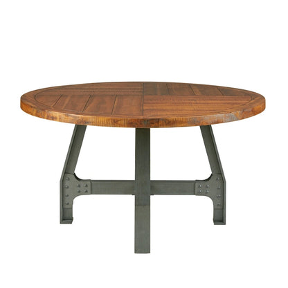 INK+IVY Lancaster Round Dining/Gathering Table - amber/ graphite