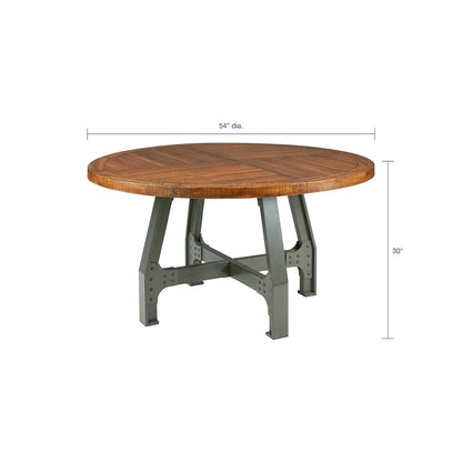 INK+IVY Lancaster Round Dining/Gathering Table - amber/ graphite