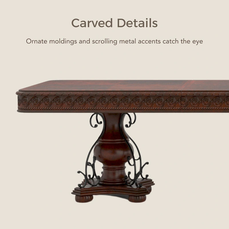 Baburam Traditional Cherry 7-piece Expandable Dining Set by Furniture of America