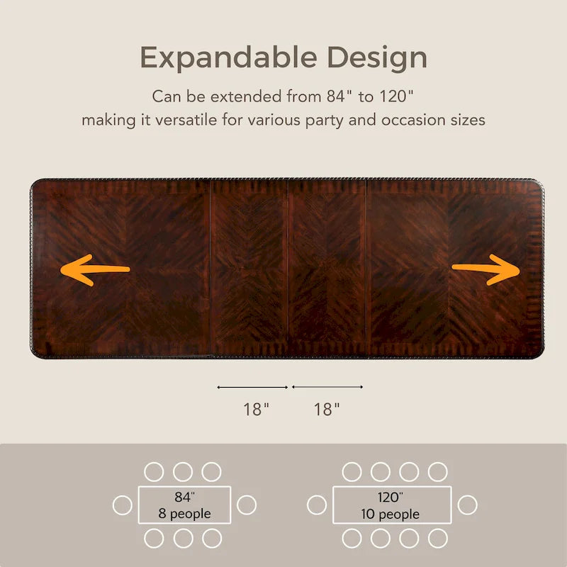 Baburam Traditional Cherry 7-piece Expandable Dining Set by Furniture of America