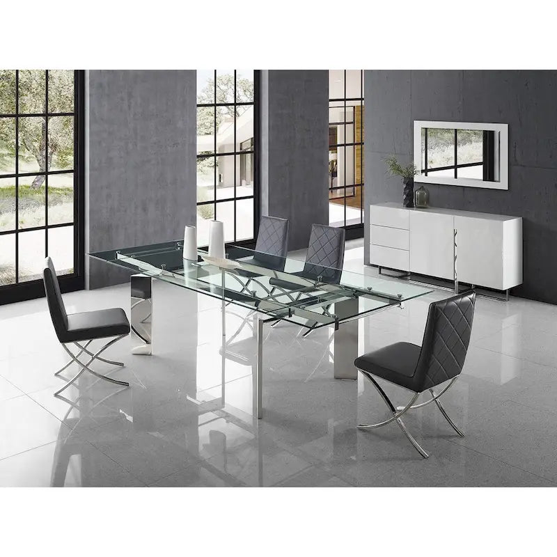 Casabianca Home Euphoria Collection Glass Dining Table
