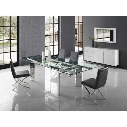 Casabianca Home Euphoria Collection Glass Dining Table