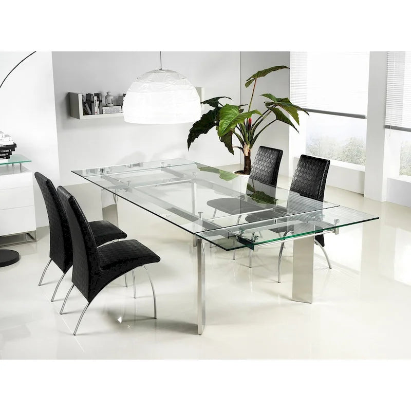 Casabianca Home Euphoria Collection Glass Dining Table