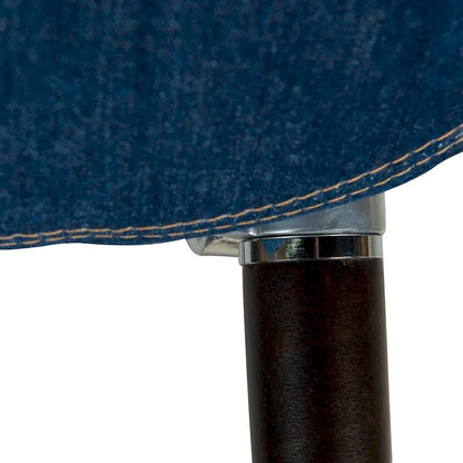 4-Piece Modern Tufted Denim Lounge Armchair with Beech Wood Legs, Upholstered Accent Side Chair for Living Room & Office