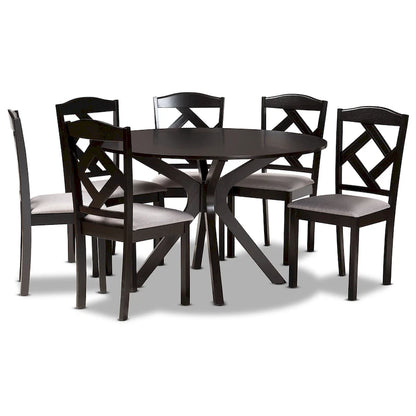 Carlin Modern and Transitional 7-Piece Wood Dining Set