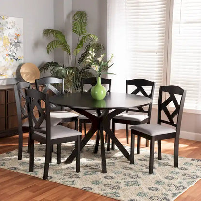 Carlin Modern and Transitional 7-Piece Wood Dining Set