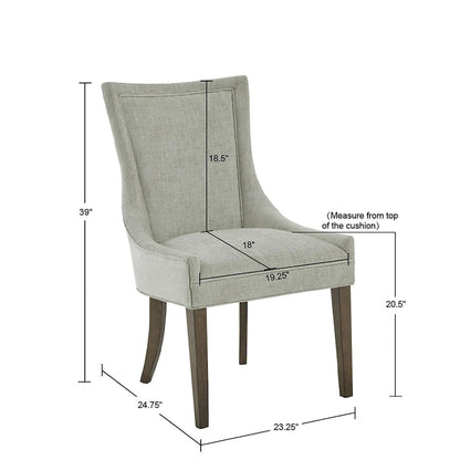 Madison Park Signature Ultra Upholstered Dining Side Chairs With Wood Legs (Set of 2)