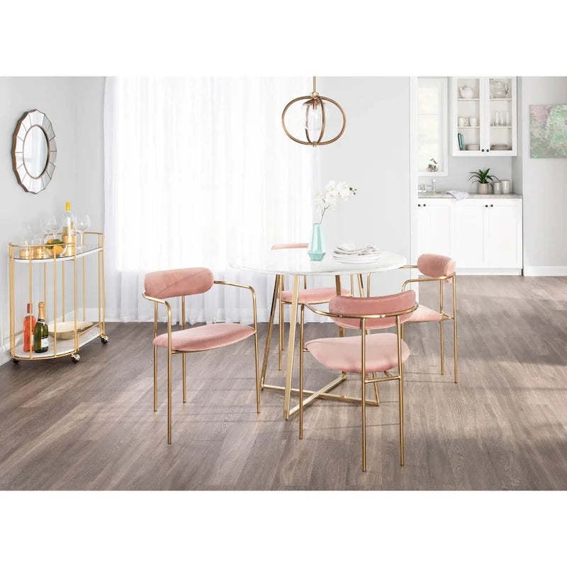 Silver Orchid Gregor Glam Velvet Chair (Set of 2)