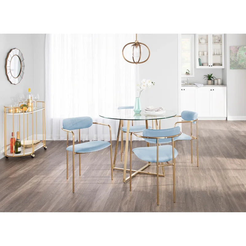 Silver Orchid Gregor Glam Velvet Chair (Set of 2)