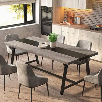 Dining Table for 8 People, 70.87-inch Rectangular Wood Kitchen Table