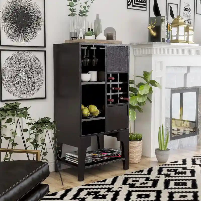 Furniture of America Cregg Contemporary 4-shelf Buffet with Wine Rack