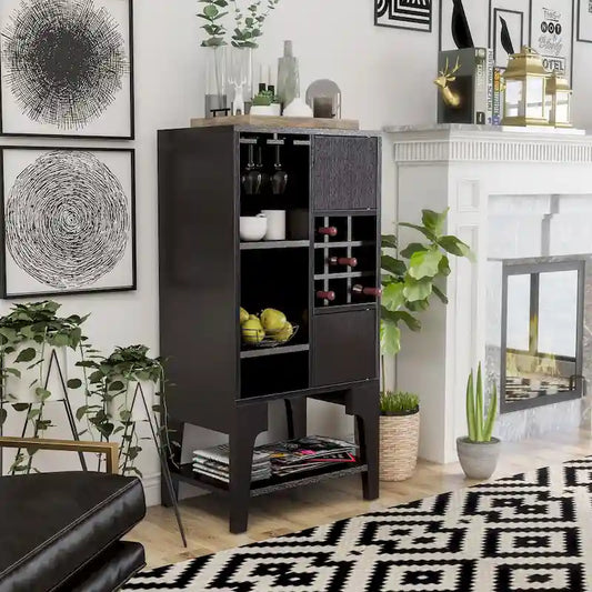 Furniture of America Cregg Contemporary 4-shelf Buffet with Wine Rack