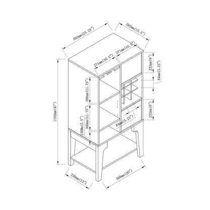 Furniture of America Cregg Contemporary 4-shelf Buffet with Wine Rack