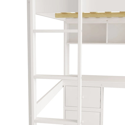 Loft Bed with Desk, Cabinets