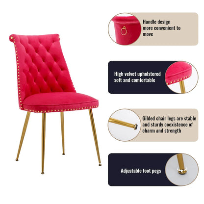 7-Piece Clihome Walut Wood Dining Table with Velvet Chair Dining Chair