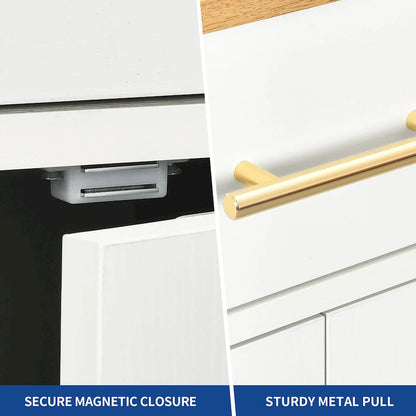 Moasis 53-inch Rolling Kitchen Island Storage Cabinet Portable Mobile Kitchen Cart