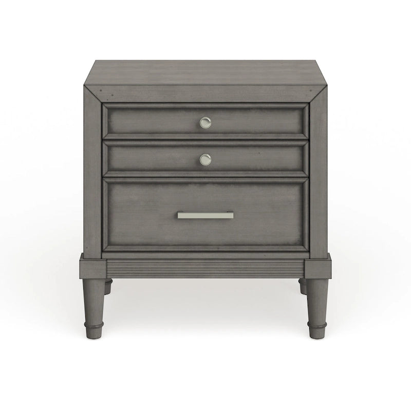 Hax Transitional Grey 2-Drawer Solid Wood Nightstand by Furniture of America