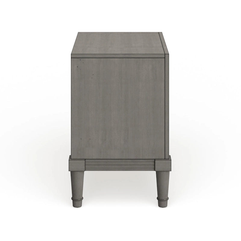 Hax Transitional Grey 2-Drawer Solid Wood Nightstand by Furniture of America