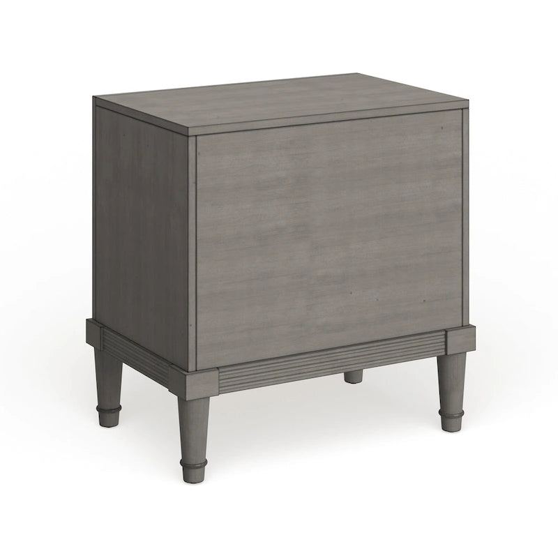 Hax Transitional Grey 2-Drawer Solid Wood Nightstand by Furniture of America