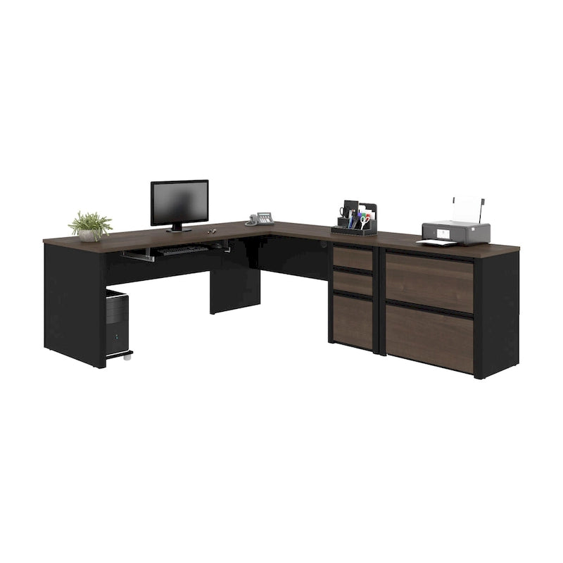 Bestar Connexion L-shaped Workstation with Lateral File
