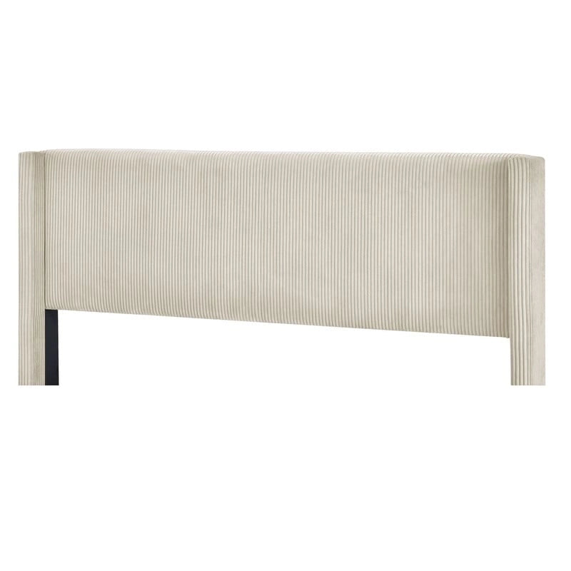 Elegant Upholstered Wood Platform Bed with Upholstered Headboard