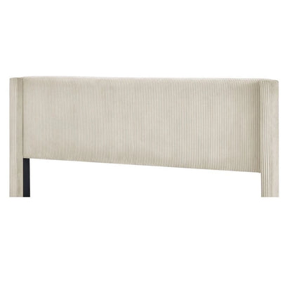 Elegant Upholstered Wood Platform Bed with Upholstered Headboard