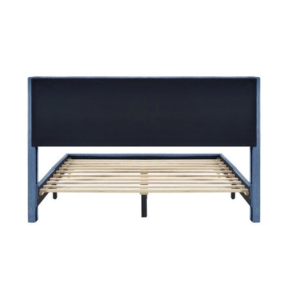 Elegant Upholstered Wood Platform Bed with Upholstered Headboard