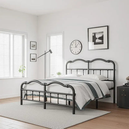 14 In High Heavy Duty Metal Bed Frame with Vintage Style, Supports Up To 2500lbs, Easy Assembly and No Squeak