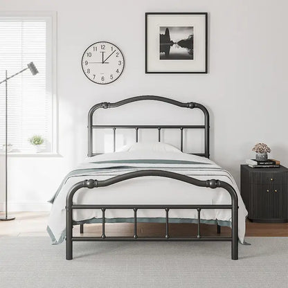 14 In High Heavy Duty Metal Bed Frame with Vintage Style, Supports Up To 2500lbs, Easy Assembly and No Squeak