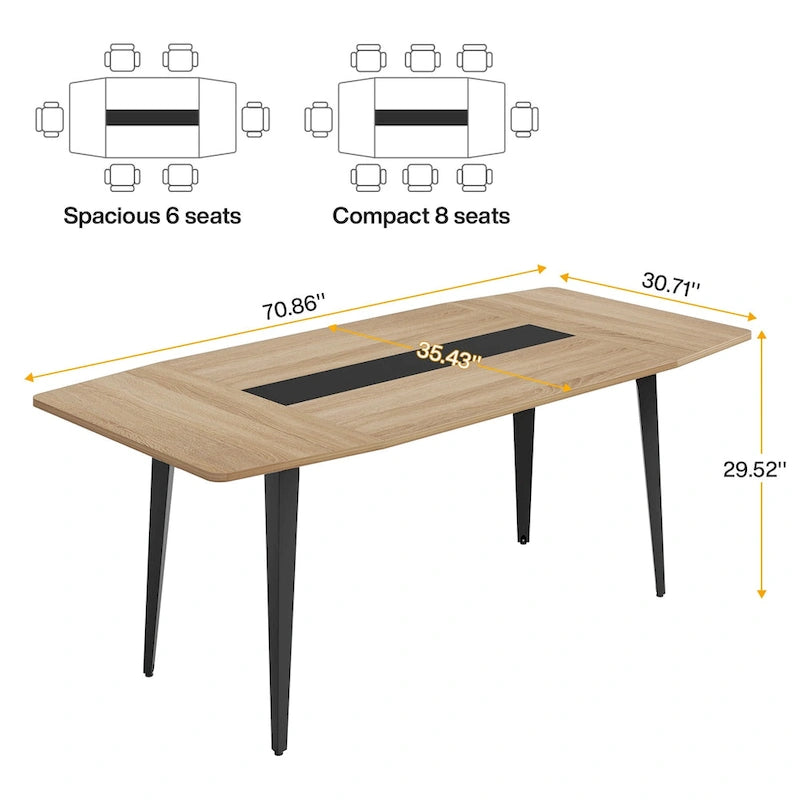 6FT Conference Table, Boat Shaped Meeting Table