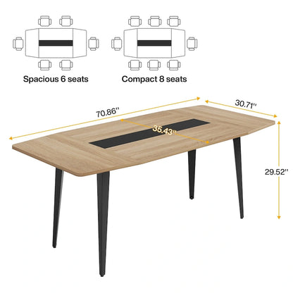 6FT Conference Table, Boat Shaped Meeting Table