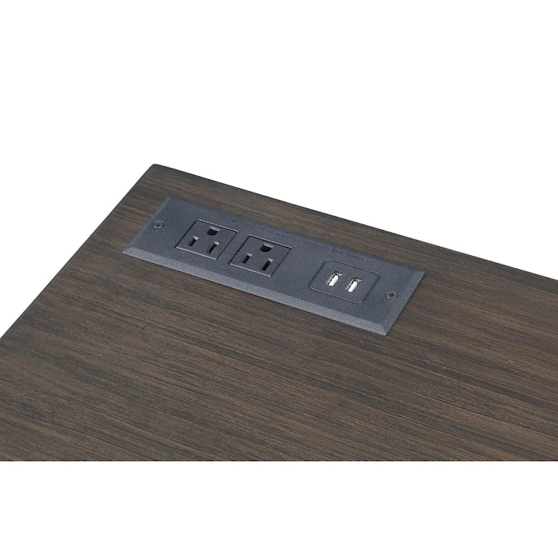 Bird Glam Metal Lift-top L-Shaped Computer Desk with USBs by Furniture of America