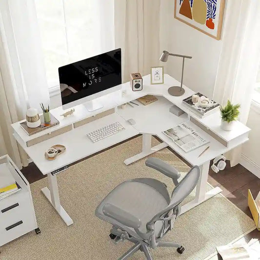 FEZIBO/Home Office Furniture/Brown&Black/Wood/Standing Desk/Desks