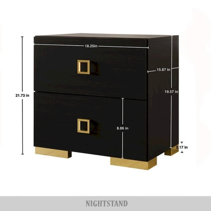 CraftPorch 3 Piece Bedroom Nightstands Set Luxurious Velvet Tufted Platform Bed