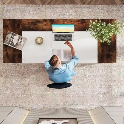 63 Inches Large Executive Desk with Bottom Shelves