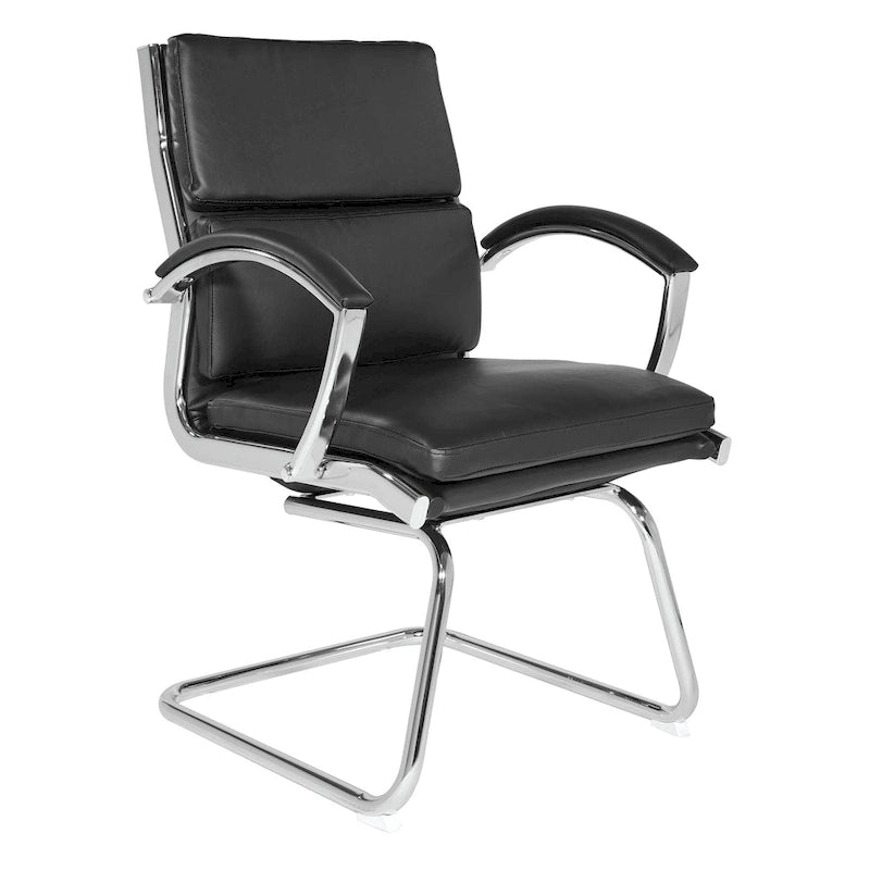 Mid Back Faux Leather Vistor's Chair