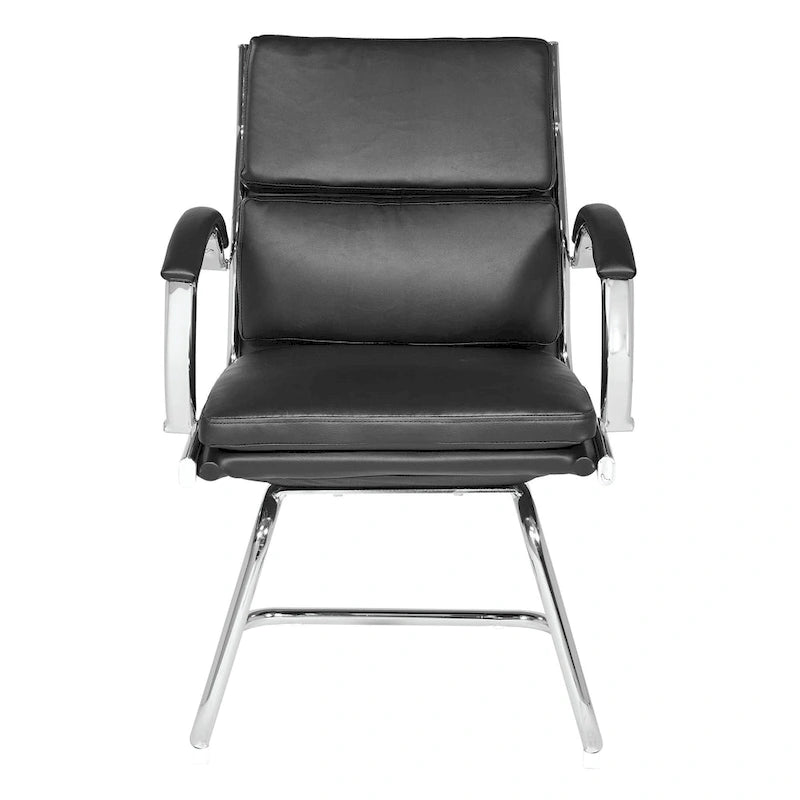 Mid Back Faux Leather Vistor's Chair