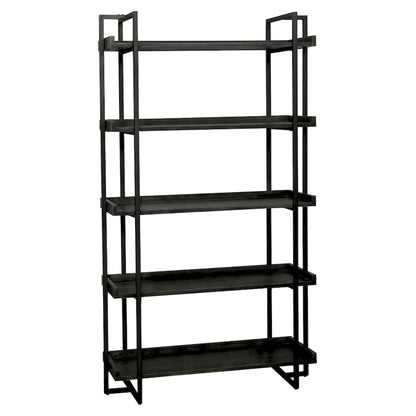 Ganesh Rustic Black Metal 5-Tier Ladder Shelf by Carbon Loft