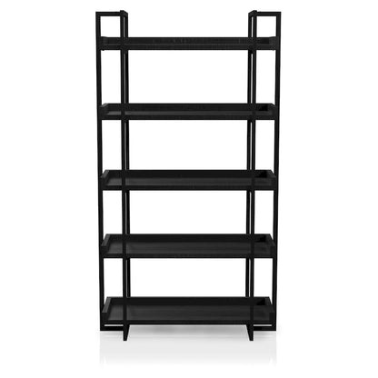 Ganesh Rustic Black Metal 5-Tier Ladder Shelf by Carbon Loft