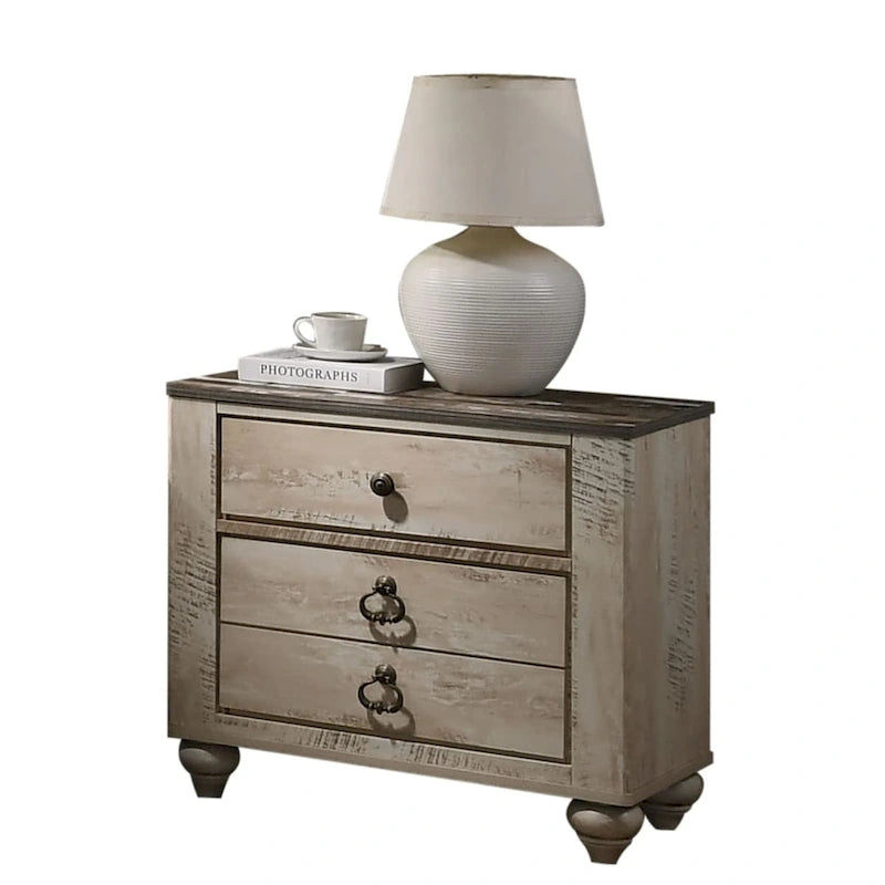 Roundhill Furniture Imerland Contemporary White Wash King 6-piece Bedroom Set