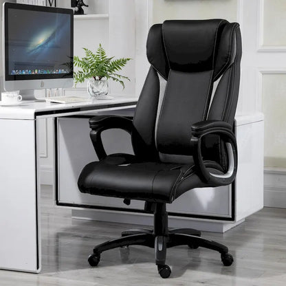 Vinsetto Ergonomic Office Chair Adjustable Height PU Leather Rocker 360? Swivel Home Task Seat, Black