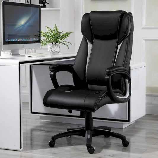 Vinsetto Ergonomic Office Chair Adjustable Height PU Leather Rocker 360? Swivel Home Task Seat, Black