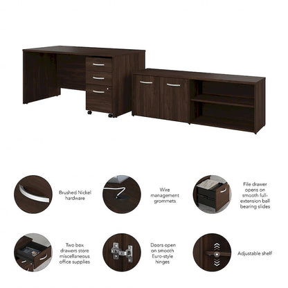 Studio C 60W Desk with Return and Cabinet by Bush Business Furniture