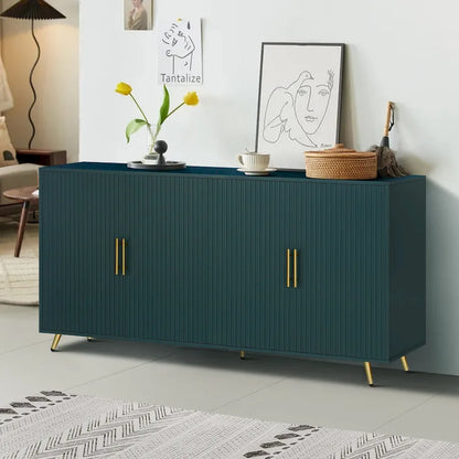 Wood TV Stand with Storage Cabinet & Adjustable Shelves - 15.70 x 60.00 x 32.30