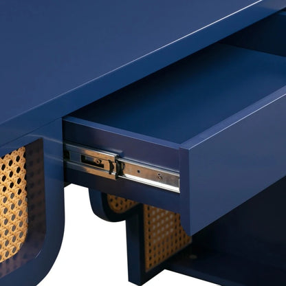 Suzie Wood and Rattan 1 Drawer Desk