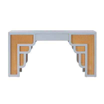 Suzie Wood and Rattan 1 Drawer Desk