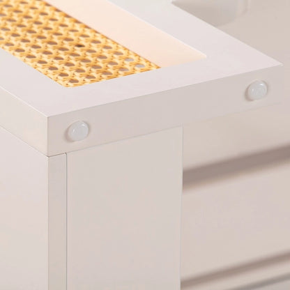 Suzie Wood and Rattan 1 Drawer Desk