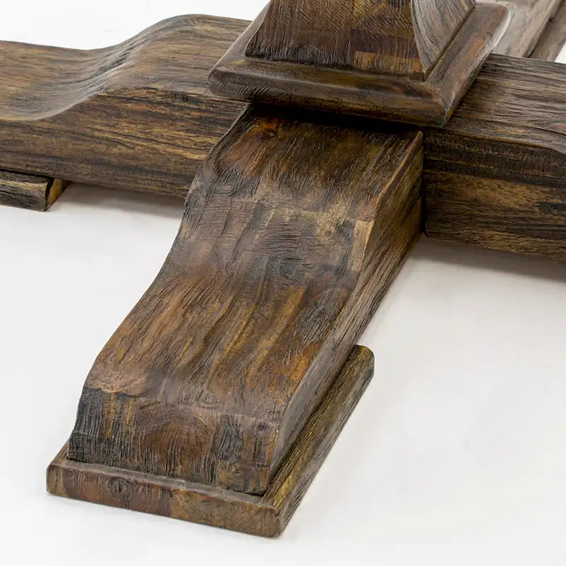 East West Furniture Dining Table Set- a Round Kitchen Table and Light Sable Parsons Chairs, Distressed Jacobean (Pieces Option)