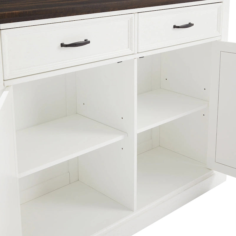 Crosley Clifton Kitchen Island W/Uph Saddle Stools - 43d x 47.75w x 36.25h